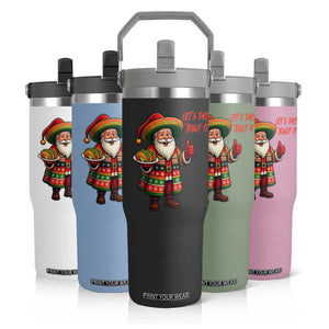 Funny Santa Taco Mexican Flip Straw Tumbler Let Us Taco About It TS14 Print Your Wear