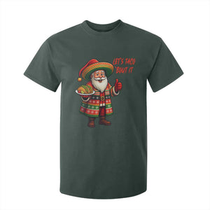 Funny Santa Taco Mexican T Shirt For Kid Let Us Taco About It TS14 Dark Forest Green Print Your Wear