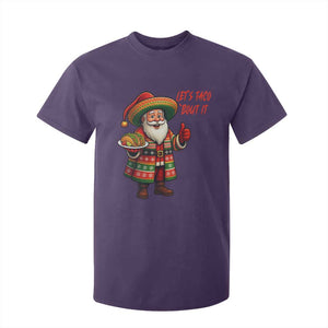 Funny Santa Taco Mexican T Shirt For Kid Let Us Taco About It TS14 Purple Print Your Wear