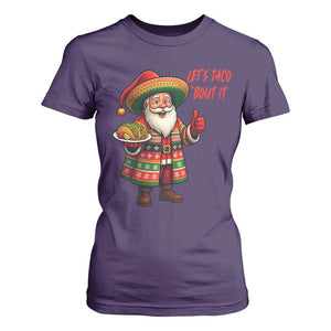 Funny Santa Taco Mexican T Shirt For Women Let Us Taco About It TS14 Purple Print Your Wear