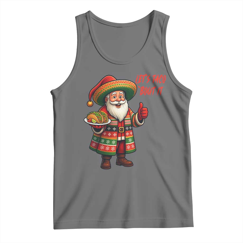 Funny Santa Taco Mexican Tank Top Let Us Taco About It TS14 Black Heather Print Your Wear