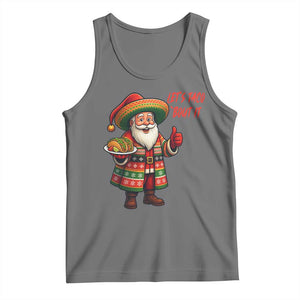 Funny Santa Taco Mexican Tank Top Let Us Taco About It TS14 Black Heather Print Your Wear