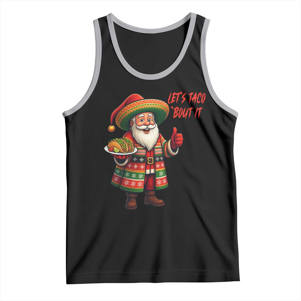 Funny Santa Taco Mexican Tank Top Let Us Taco About It TS14 Black Athletic Heather Print Your Wear