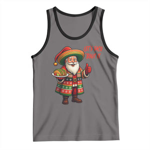 Funny Santa Taco Mexican Tank Top Let Us Taco About It TS14 Deep Heather Black Print Your Wear
