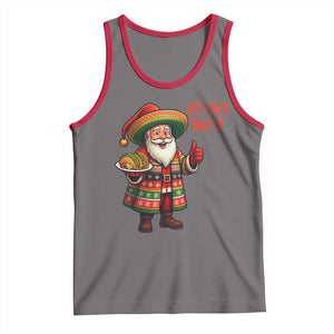Funny Santa Taco Mexican Tank Top Let Us Taco About It TS14 Deep Heather Red Print Your Wear