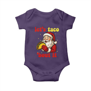 Funny Santa Taco Baby Onesie Let Us Taco About It TS14 Purple Print Your Wear