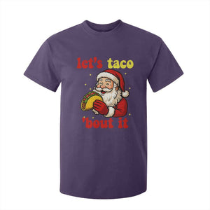 Funny Santa Taco T Shirt For Kid Let Us Taco About It TS14 Purple Print Your Wear