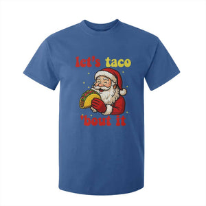 Funny Santa Taco T Shirt For Kid Let Us Taco About It TS14 Royal Blue Print Your Wear