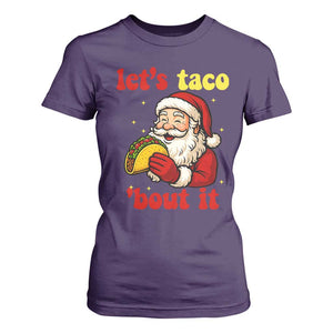 Funny Santa Taco T Shirt For Women Let Us Taco About It TS14 Purple Print Your Wear