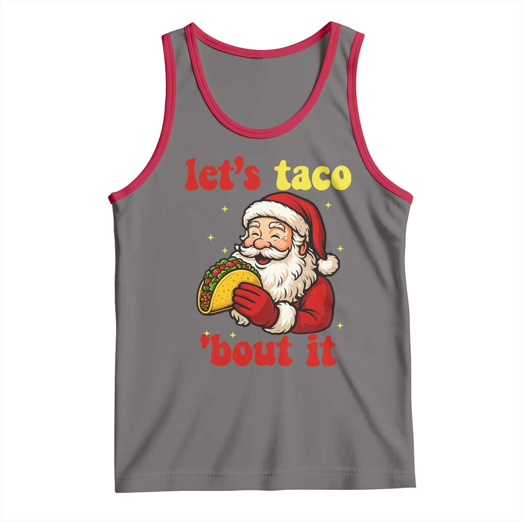 Funny Santa Taco Tank Top Let Us Taco About It TS14 Deep Heather Red Print Your Wear