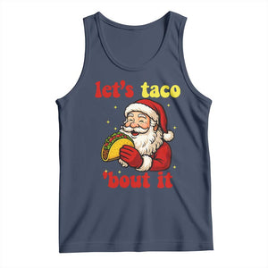 Funny Santa Taco Tank Top Let Us Taco About It TS14 Navy Print Your Wear
