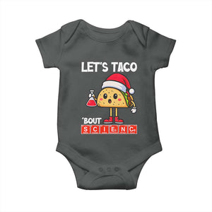Funny Taco Mexican Christmas Baby Onesie Let Us Taco About Science TS14 Dark Heather Print Your Wear