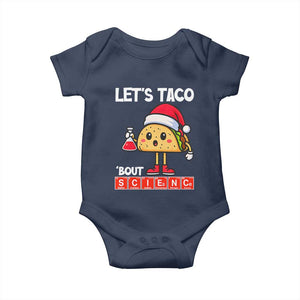 Funny Taco Mexican Christmas Baby Onesie Let Us Taco About Science TS14 Navy Print Your Wear