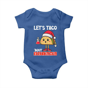 Funny Taco Mexican Christmas Baby Onesie Let Us Taco About Science TS14 Royal Blue Print Your Wear
