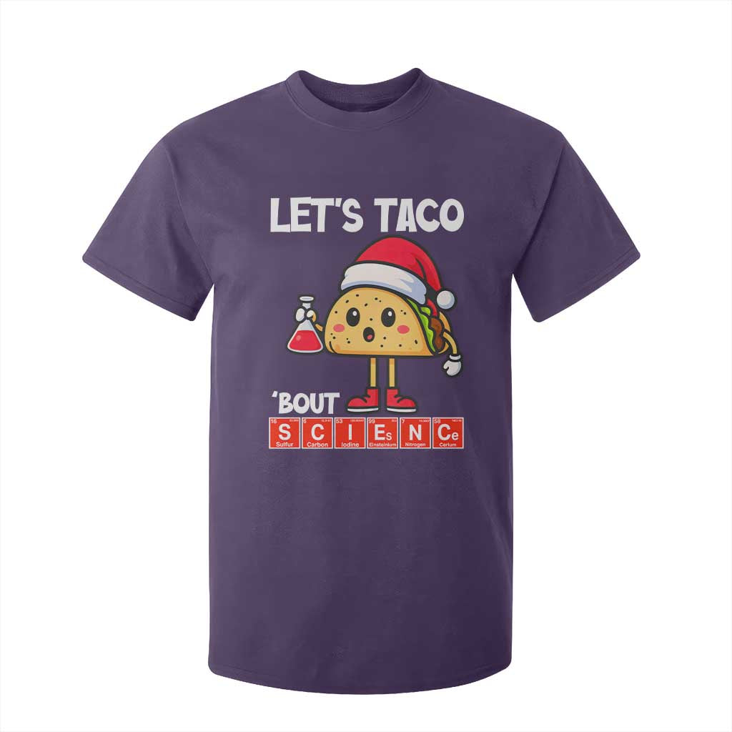 Funny Taco Mexican Christmas T Shirt For Kid Let Us Taco About Science TS14 Purple Print Your Wear