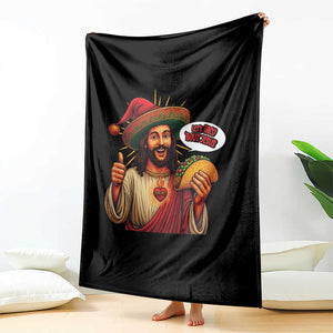 Funny Jesus Taco Mexican Throw Blanket Let Us Taco About Jesus TS14 Print Your Wear