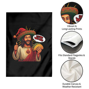 Funny Jesus Taco Mexican Garden Flag Let Us Taco About Jesus TS14 Print Your Wear