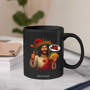 Funny Jesus Taco Mexican Coffee Mug Let Us Taco About Jesus TS14 Print Your Wear
