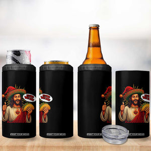 Funny Jesus Taco Mexican 4 in 1 Can Cooler Tumbler Let Us Taco About Jesus TS14 Print Your Wear