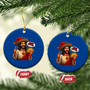 Funny Jesus Taco Mexican Ceramic Ornament Let Us Taco About Jesus TS14 1pc Blue Print Your Wear