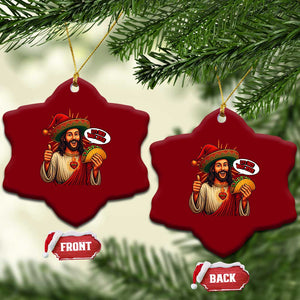 Funny Jesus Taco Mexican Ceramic Ornament Let Us Taco About Jesus TS14 Print Your Wear