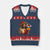 Funny Jesus Taco Mexican V-Neck Knit Sweater Vest Let Us Taco About Jesus TS14 Navy Red Print Your Wear