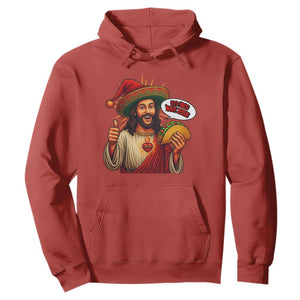 Funny Jesus Taco Mexican Hoodie Let Us Taco About Jesus TS14 Red Print Your Wear
