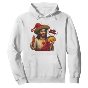 Funny Jesus Taco Mexican Hoodie Let Us Taco About Jesus TS14 White Print Your Wear