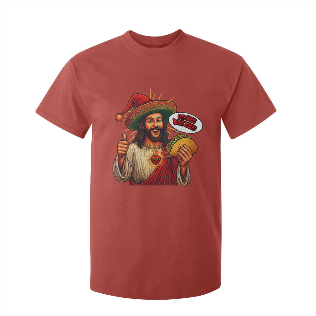 Funny Jesus Taco Mexican T Shirt For Kid Let Us Taco About Jesus TS14 Red Print Your Wear