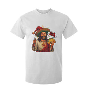 Funny Jesus Taco Mexican T Shirt For Kid Let Us Taco About Jesus TS14 White Print Your Wear