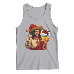 Funny Jesus Taco Mexican Tank Top Let Us Taco About Jesus TS14 Athletic Heather Print Your Wear