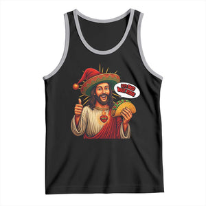 Funny Jesus Taco Mexican Tank Top Let Us Taco About Jesus TS14 Black Athletic Heather Print Your Wear