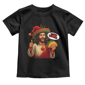 Funny Jesus Taco Mexican Toddler T Shirt Let Us Taco About Jesus TS14 Black Print Your Wear