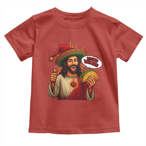 Funny Jesus Taco Mexican Toddler T Shirt Let Us Taco About Jesus TS14 Red Print Your Wear