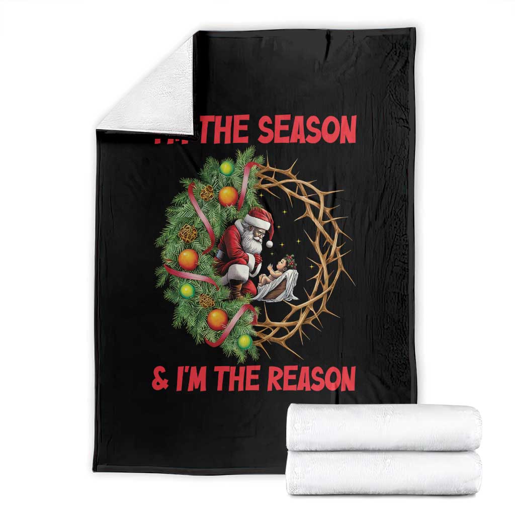 Santa Christmas Throw Blanket Baby Jesus Christian Xmas TS14 Black Print Your Wear