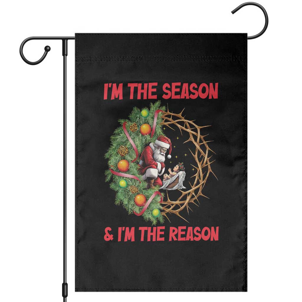 Santa Christmas Garden Flag Baby Jesus Christian Xmas TS14 Black Print Your Wear