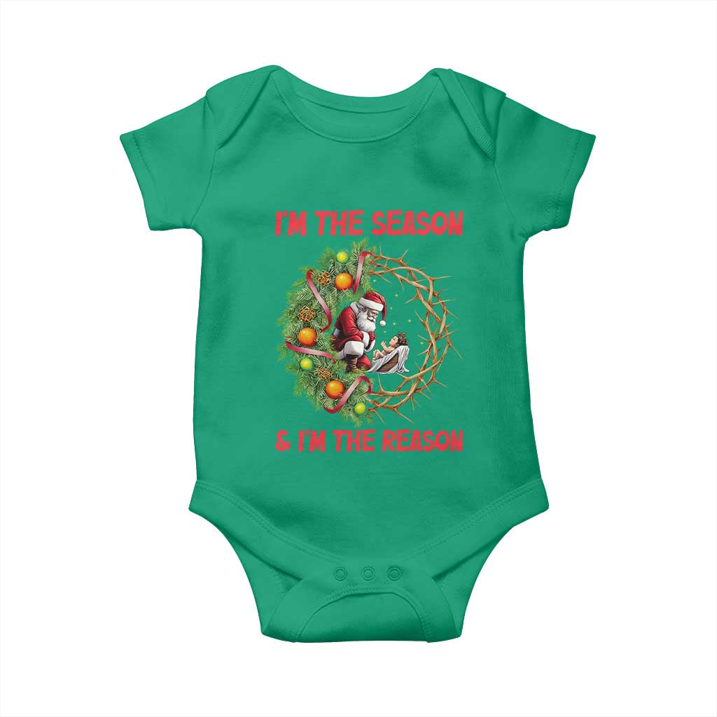 Santa Christmas Baby Onesie Baby Jesus Christian Xmas TS14 Irish Green Print Your Wear