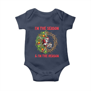Santa Christmas Baby Onesie Baby Jesus Christian Xmas TS14 Navy Print Your Wear