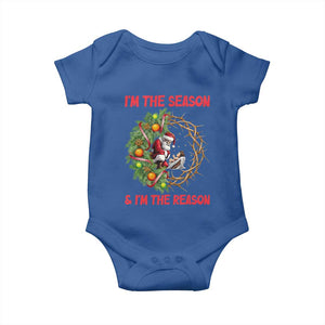 Santa Christmas Baby Onesie Baby Jesus Christian Xmas TS14 Royal Blue Print Your Wear