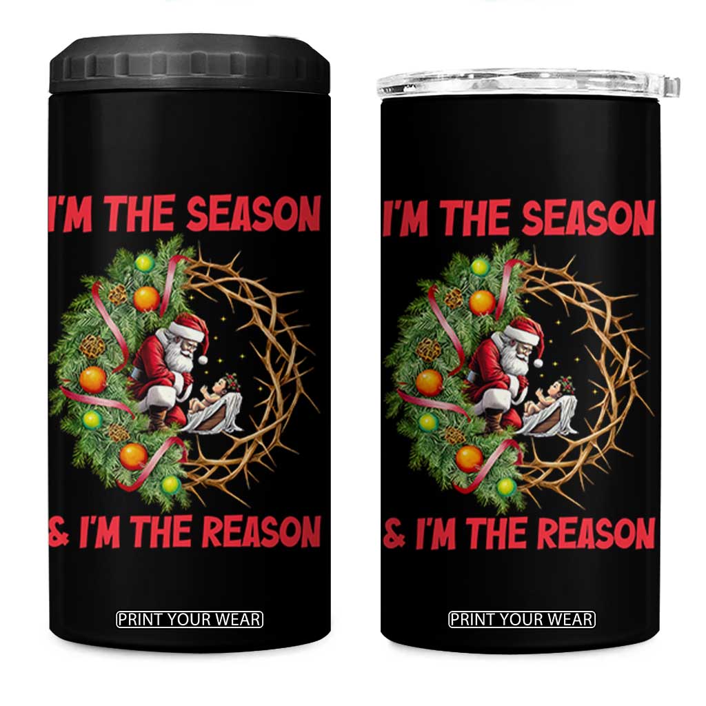 Santa Christmas 4 in 1 Can Cooler Tumbler Baby Jesus Christian Xmas TS14 One Size: 16 oz Black Print Your Wear