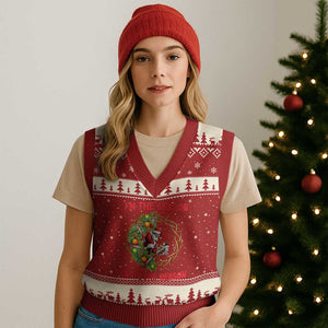 Santa Xmas V-Neck Knit Sweater Vest Baby Jesus Christian Xmas TS14 Red Beige Print Your Wear