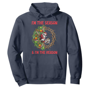Santa Christmas Hoodie Baby Jesus Christian Xmas TS14 Navy Print Your Wear