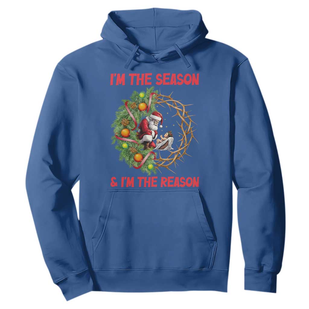 Santa Christmas Hoodie Baby Jesus Christian Xmas TS14 Royal Blue Print Your Wear