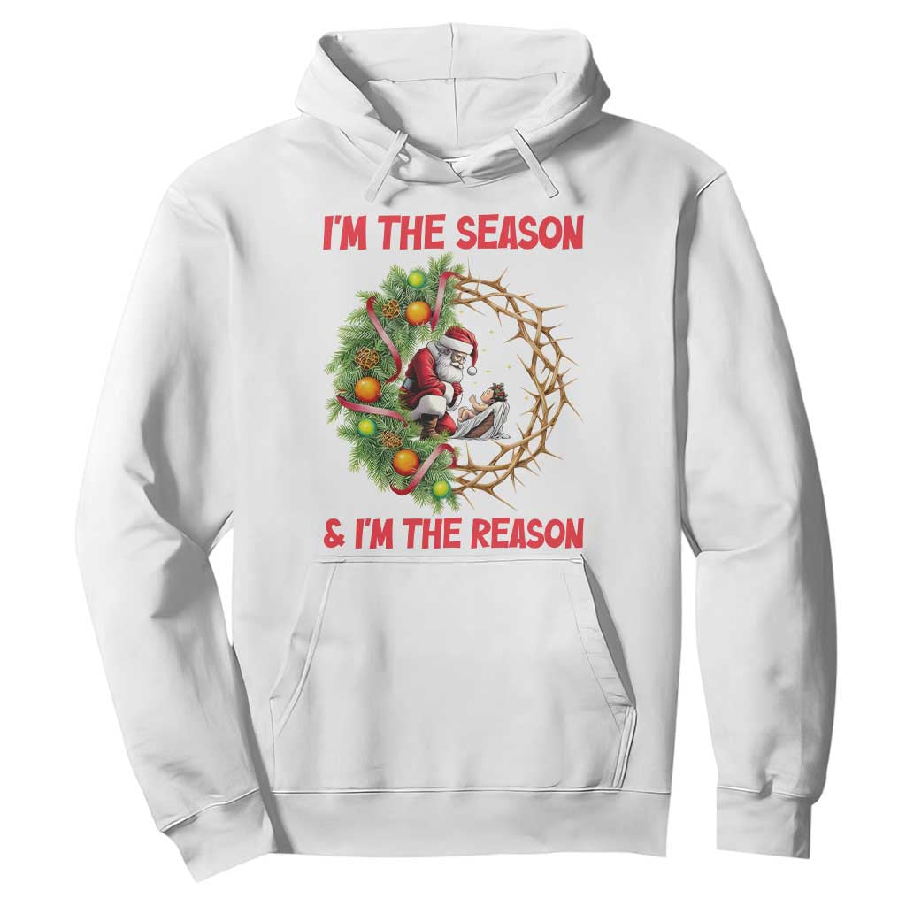 Santa Christmas Hoodie Baby Jesus Christian Xmas TS14 White Print Your Wear