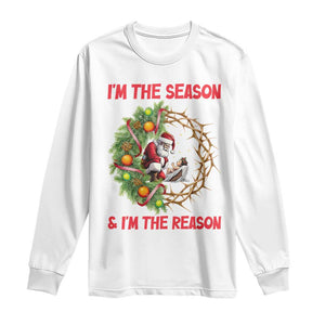 Santa Christmas Long Sleeve Shirt Baby Jesus Christian Xmas TS14 White Print Your Wear