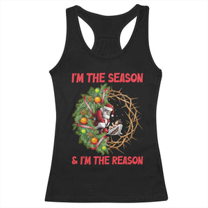 Santa Christmas Racerback Tank Top Baby Jesus Christian Xmas - Print Your Wear