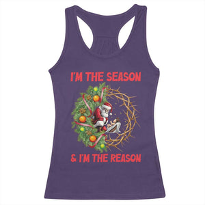 Santa Christmas Racerback Tank Top Baby Jesus Christian Xmas - Print Your Wear