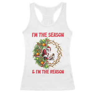 Santa Christmas Racerback Tank Top Baby Jesus Christian Xmas - Print Your Wear