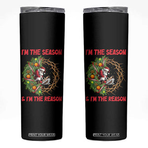 Santa Christmas Skinny Tumbler Baby Jesus Christian Xmas TS14 Black Print Your Wear