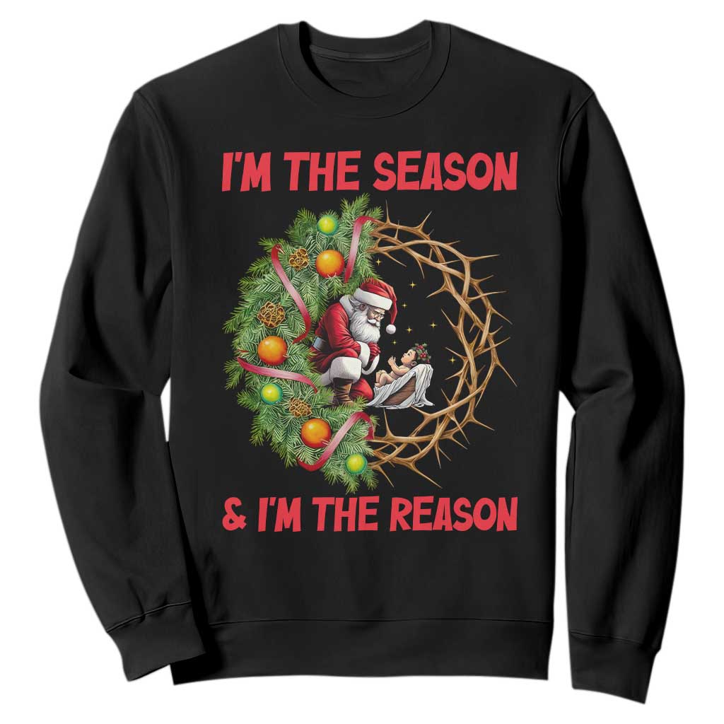 Santa Christmas Sweatshirt Baby Jesus Christian Xmas TS14 Black Print Your Wear